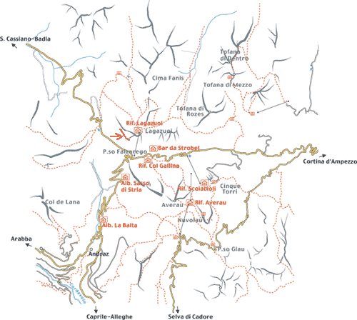 Falzarego-mapa